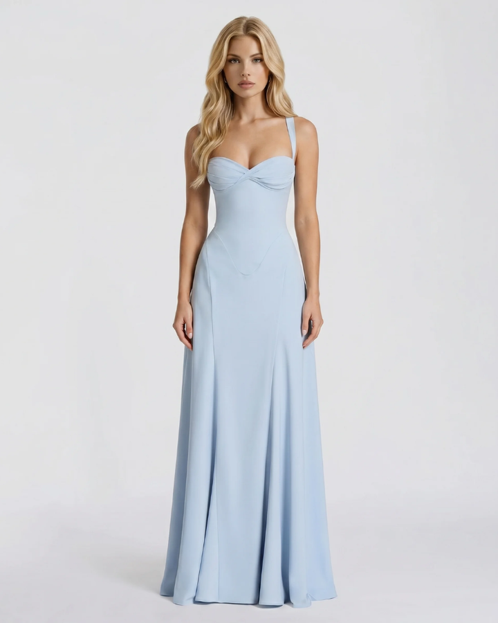 Ava Corset Maxi Dress - Light Blue