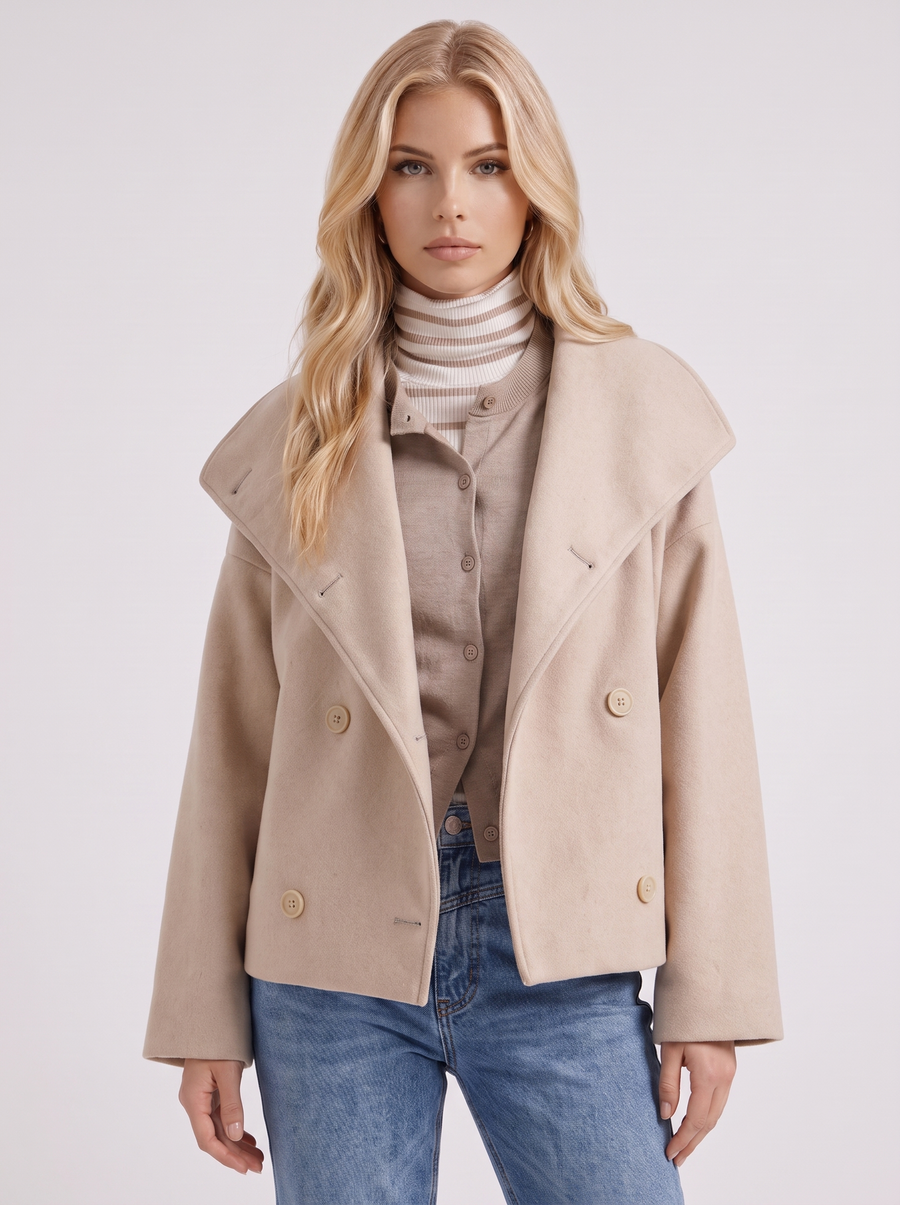 Beatrice Wool Peacoat - Beige