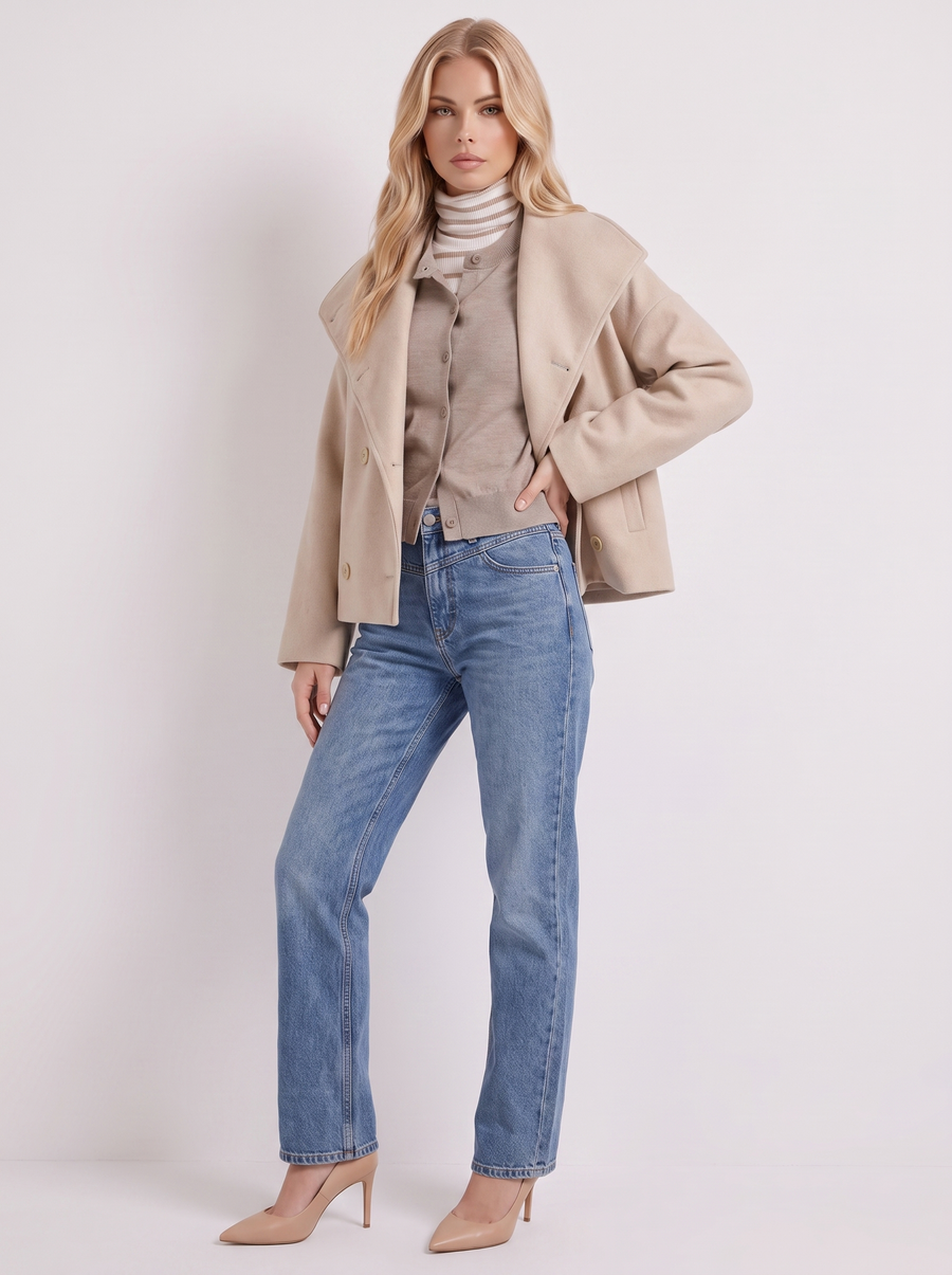 Beatrice Wool Peacoat - Beige