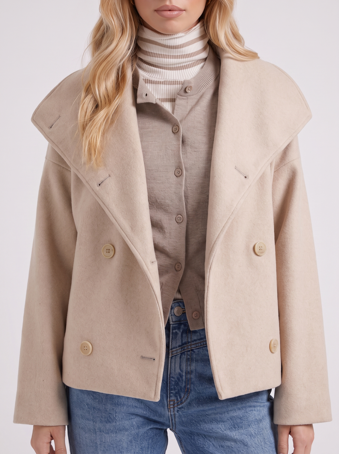 Beatrice Wool Peacoat - Beige