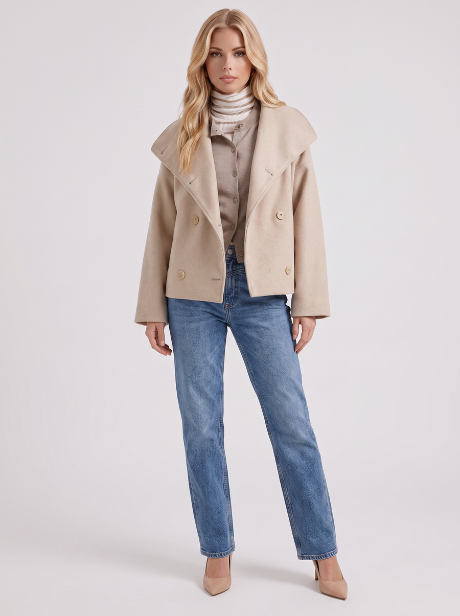 Beatrice Wool Peacoat - Beige