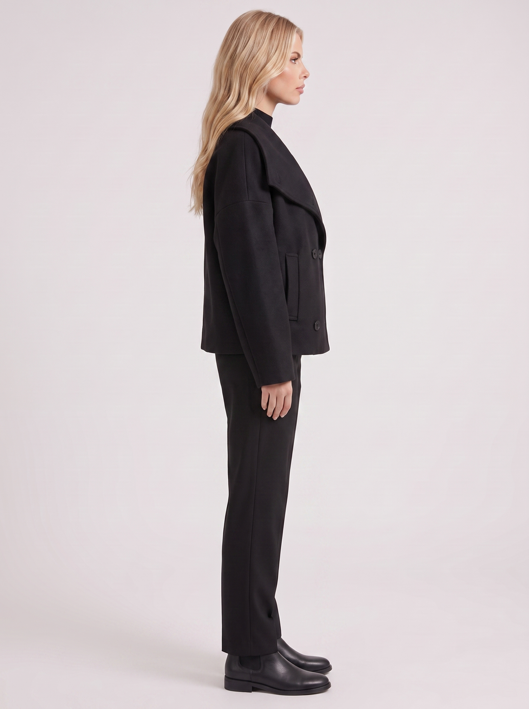 Beatrice Wool Peacoat - Black