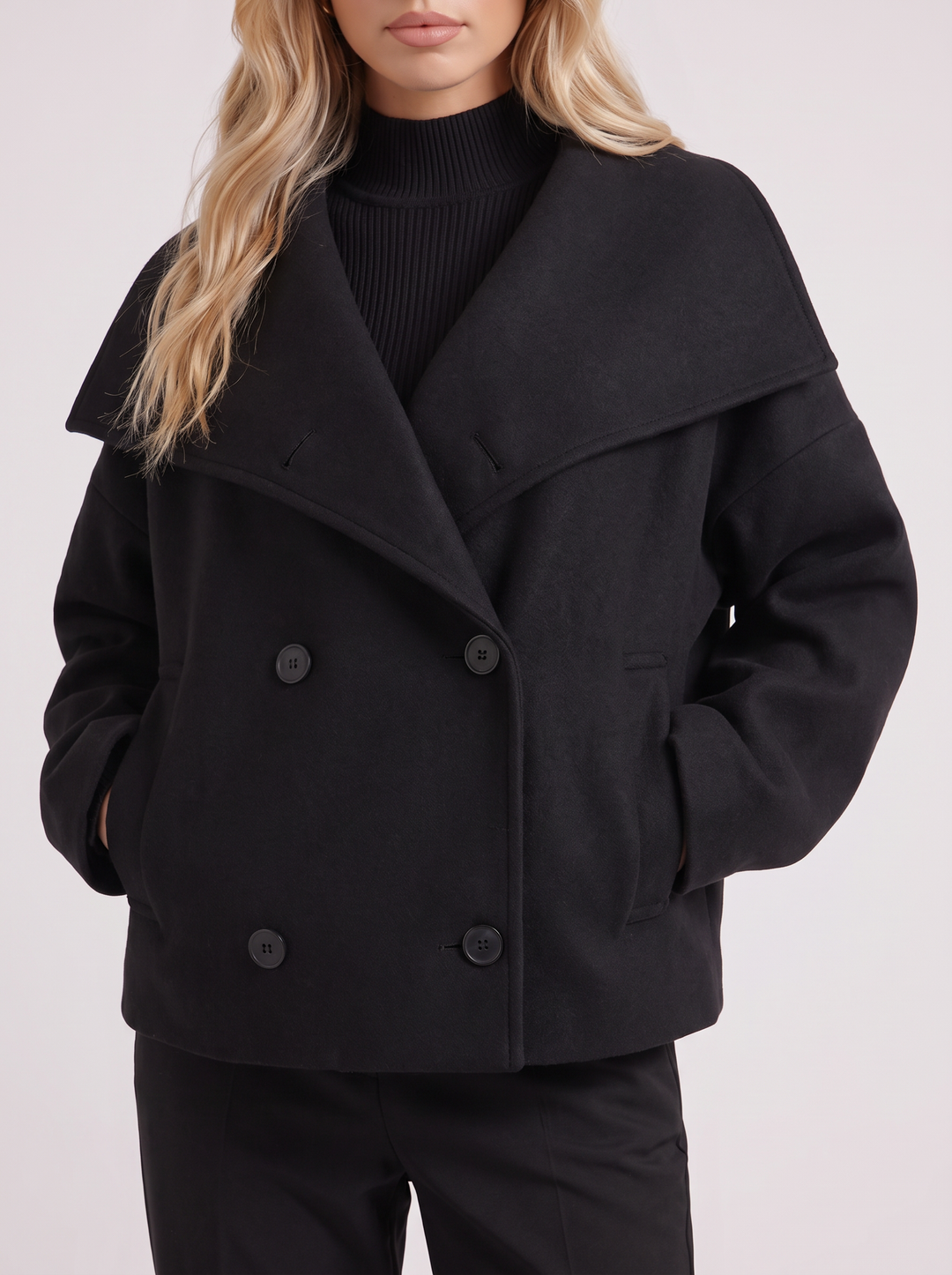 Beatrice Wool Peacoat - Black