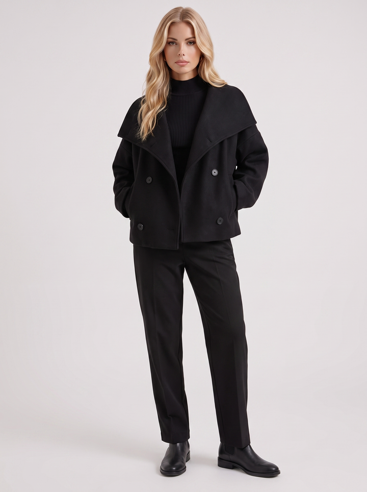 Beatrice Wool Peacoat - Black