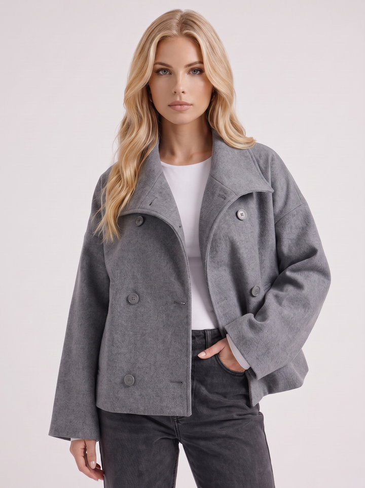 Beatrice Wool Peacoat - Gray