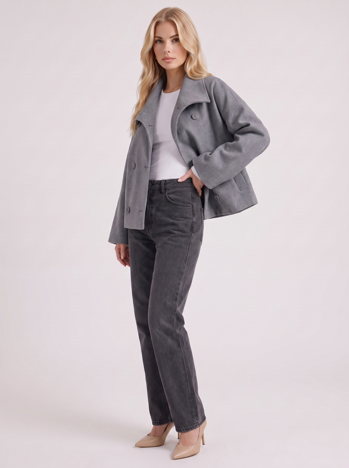 Beatrice Wool Peacoat - Gray