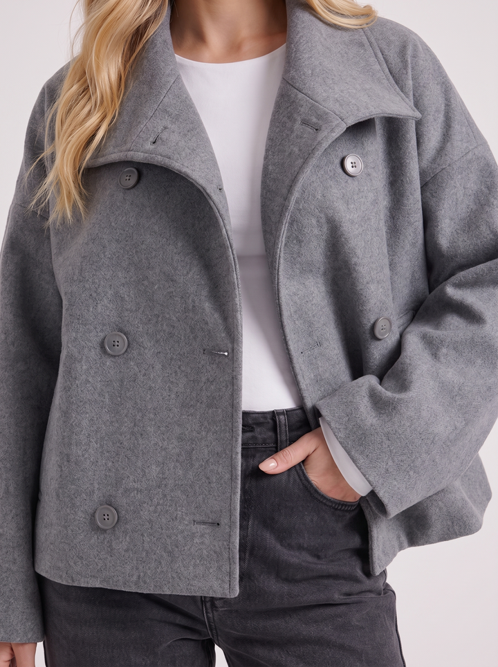 Beatrice Wool Peacoat - Gray