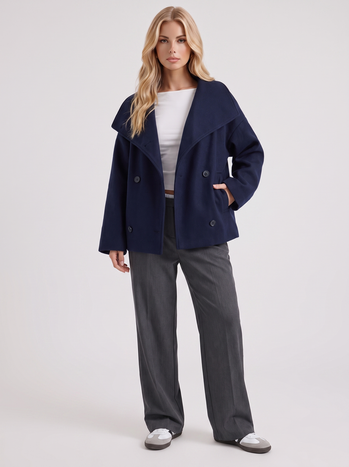 Beatrice Wool Peacoat - Navy