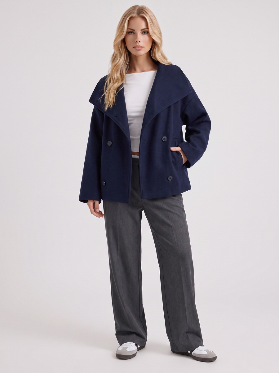 Beatrice Wool Peacoat - Navy