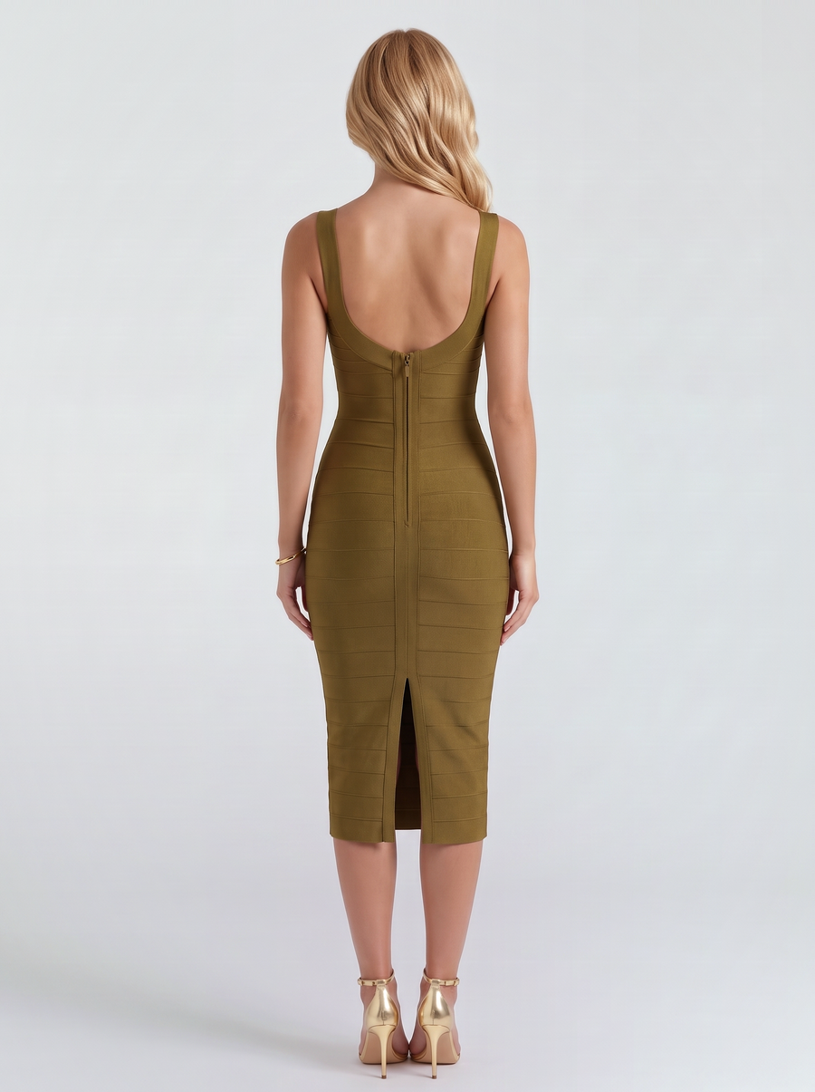 Belinda Bandage Midi Dress - Olive