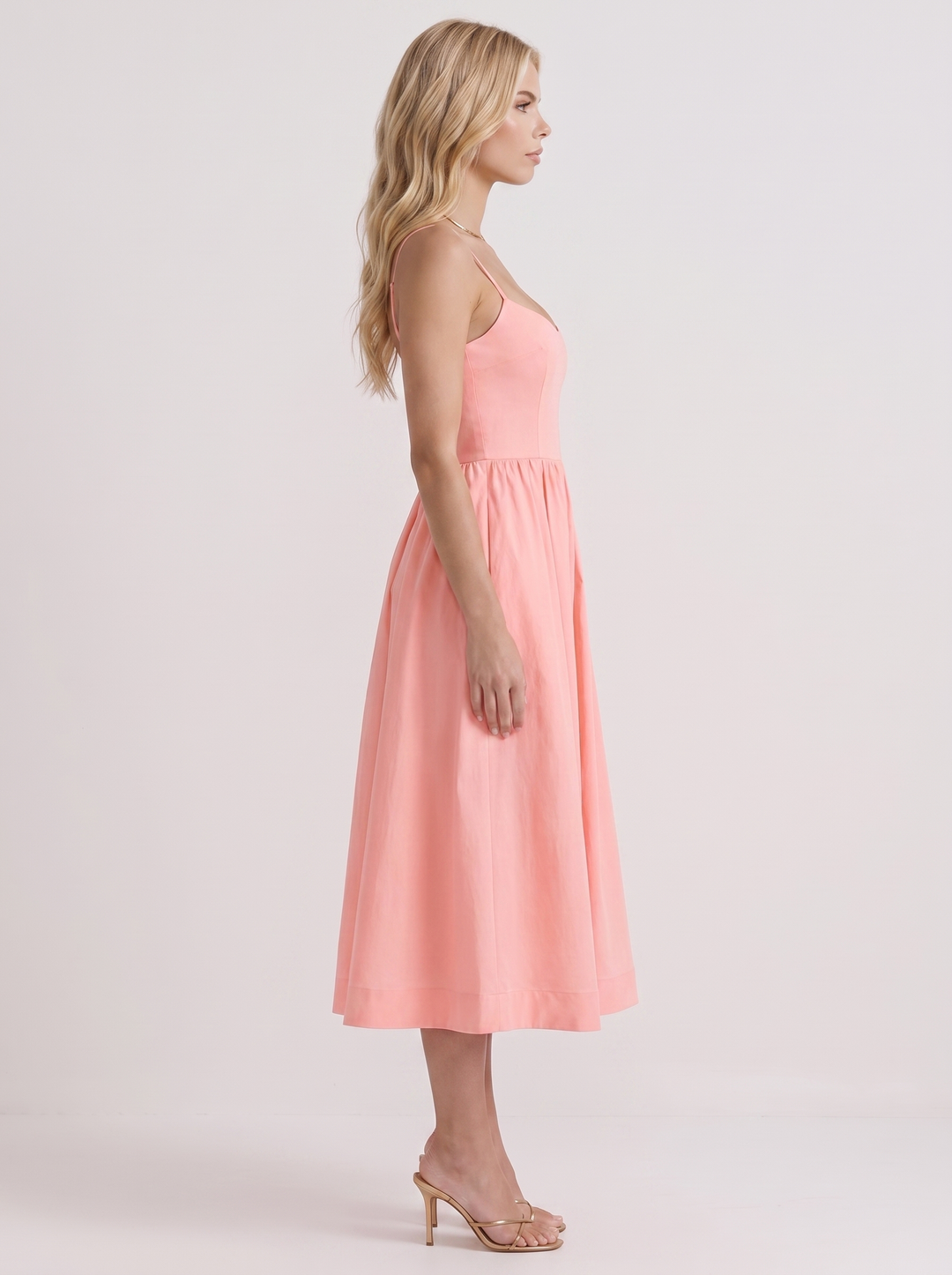 Birdie Flare Midi Dress - Pink