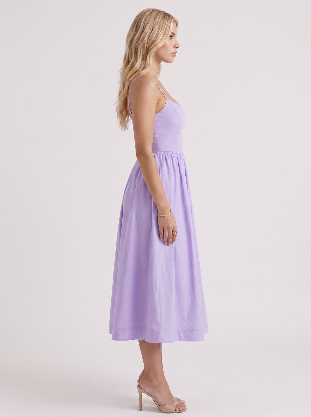 Birdie Flare Midi Dress - Purple