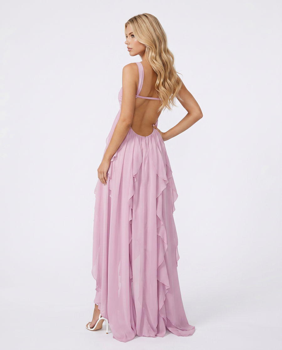 Catherine Halter Maxi Dress - Purple