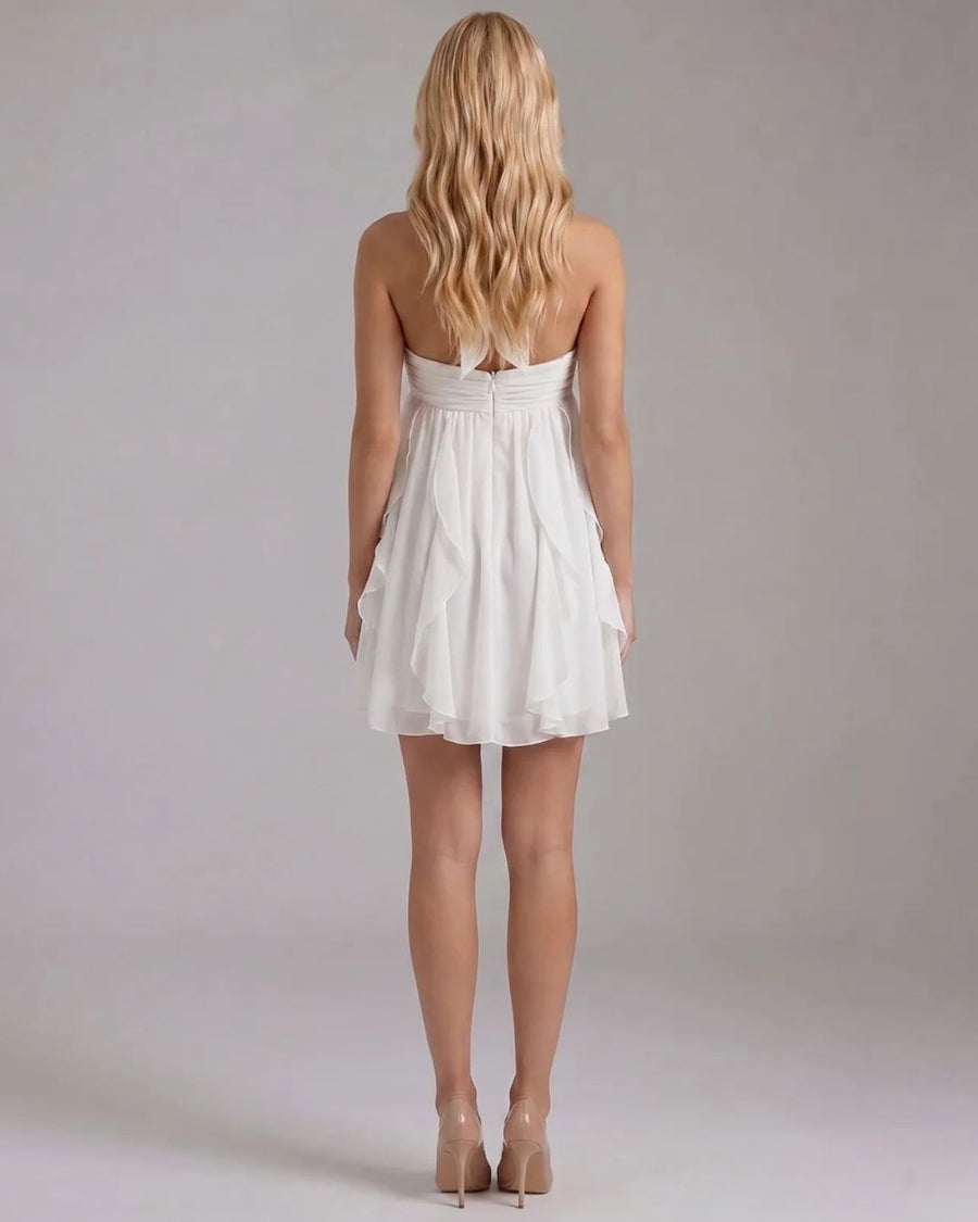 Catherine Halter Mini Dress - White