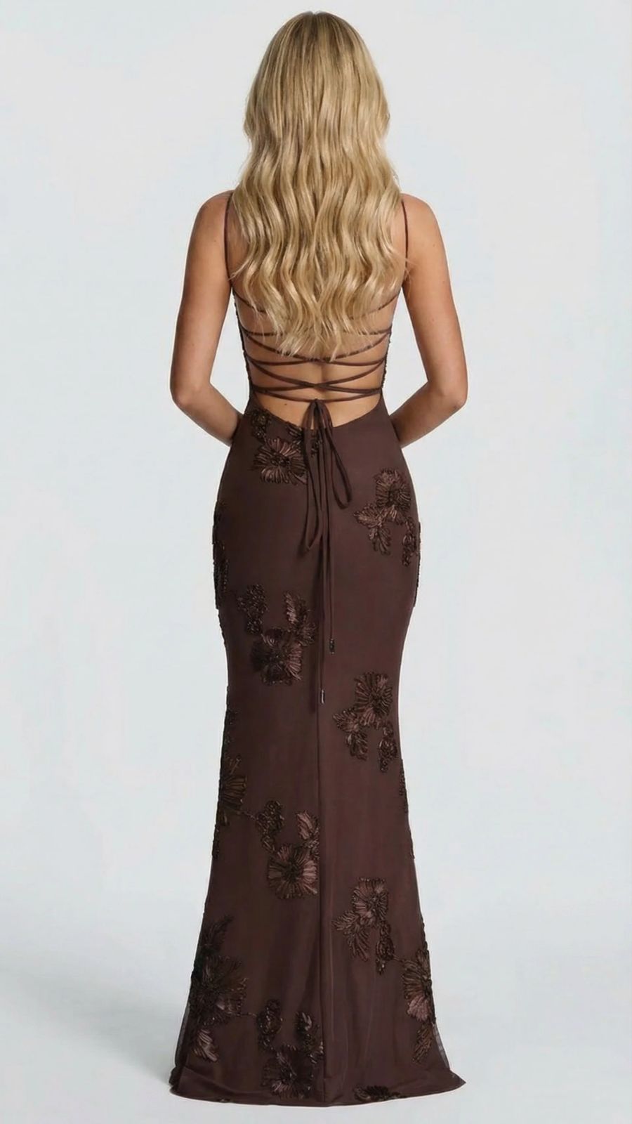 Celestina Floral Maxi Dress - Brown