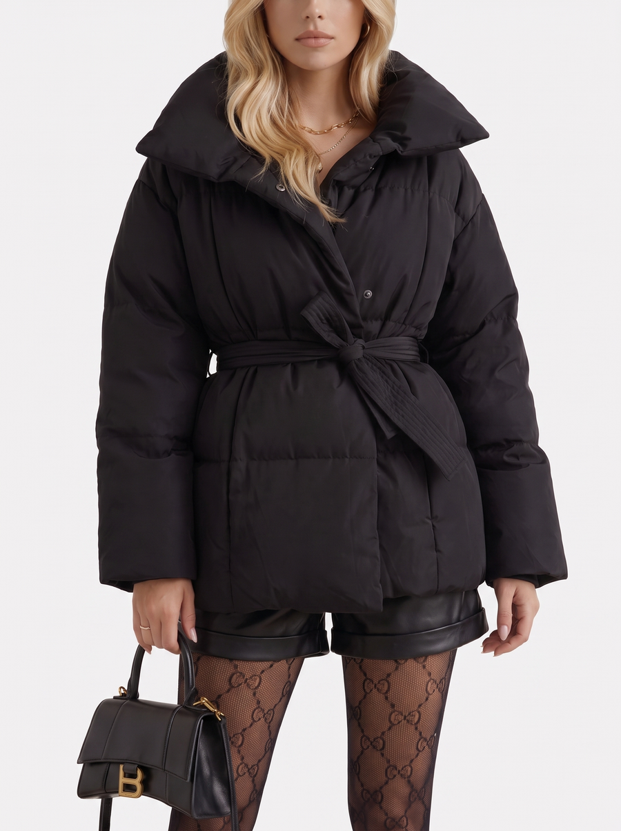 Clementine Belted Jacket - Black