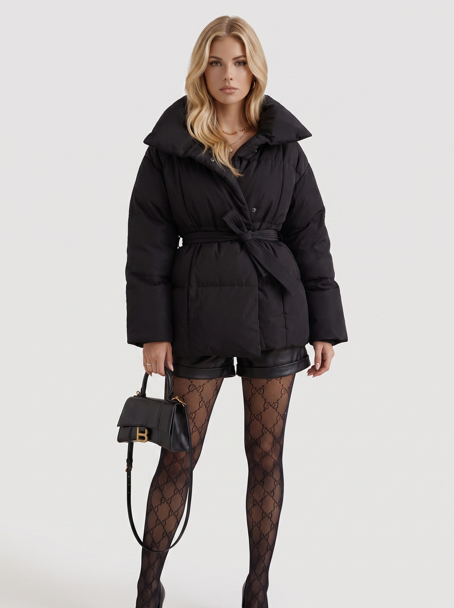 Clementine Belted Jacket - Black