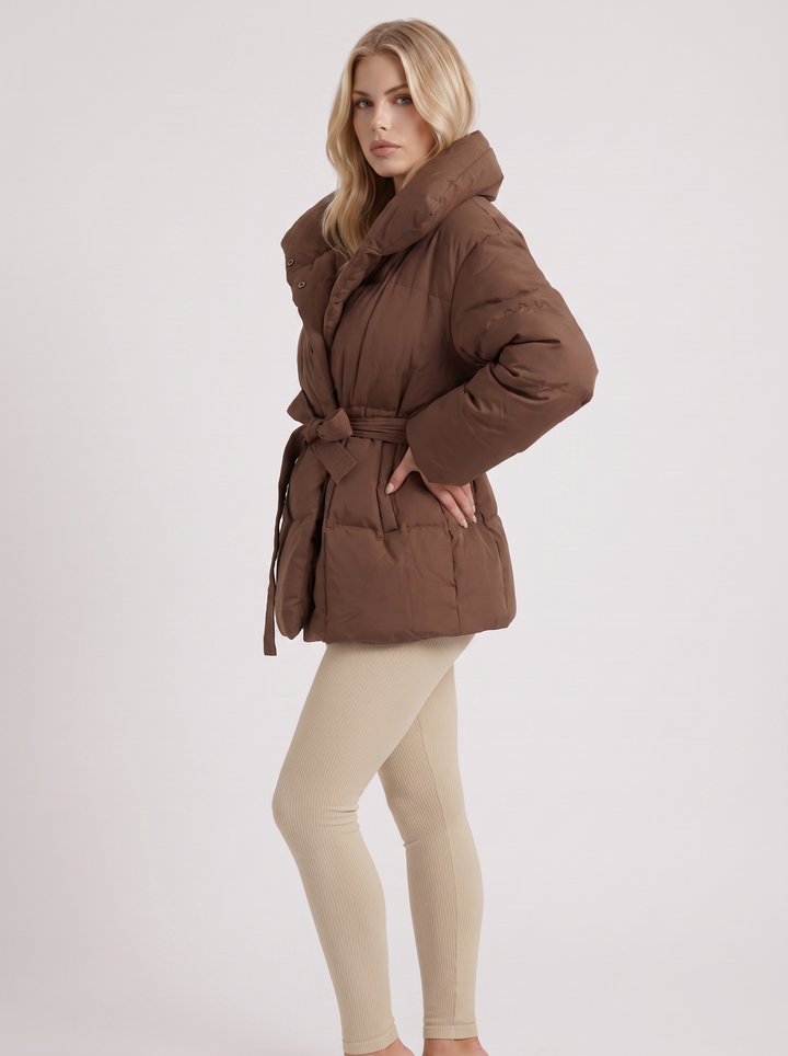 Clementine Belted Jacket - Brown