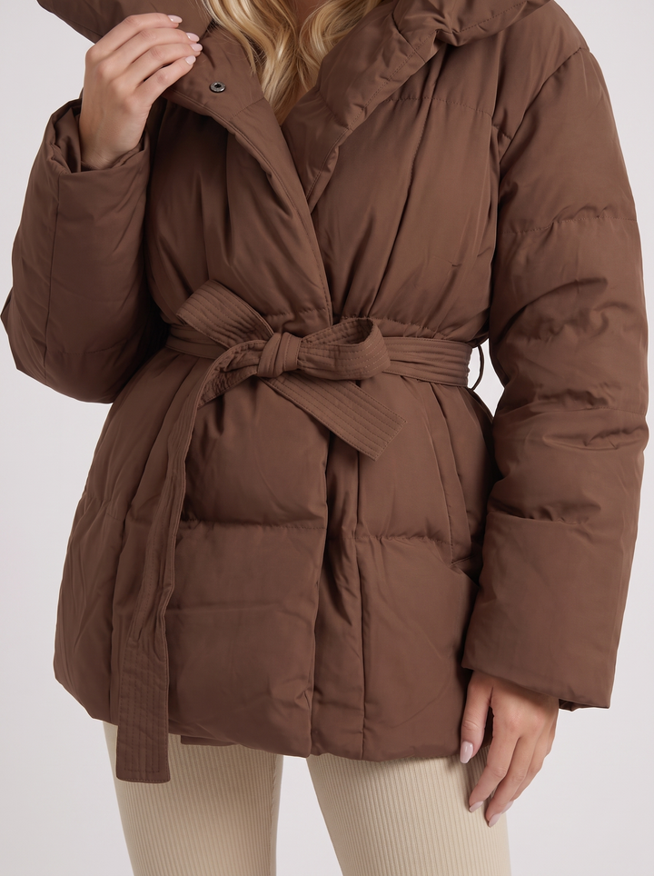 Clementine Belted Jacket - Brown