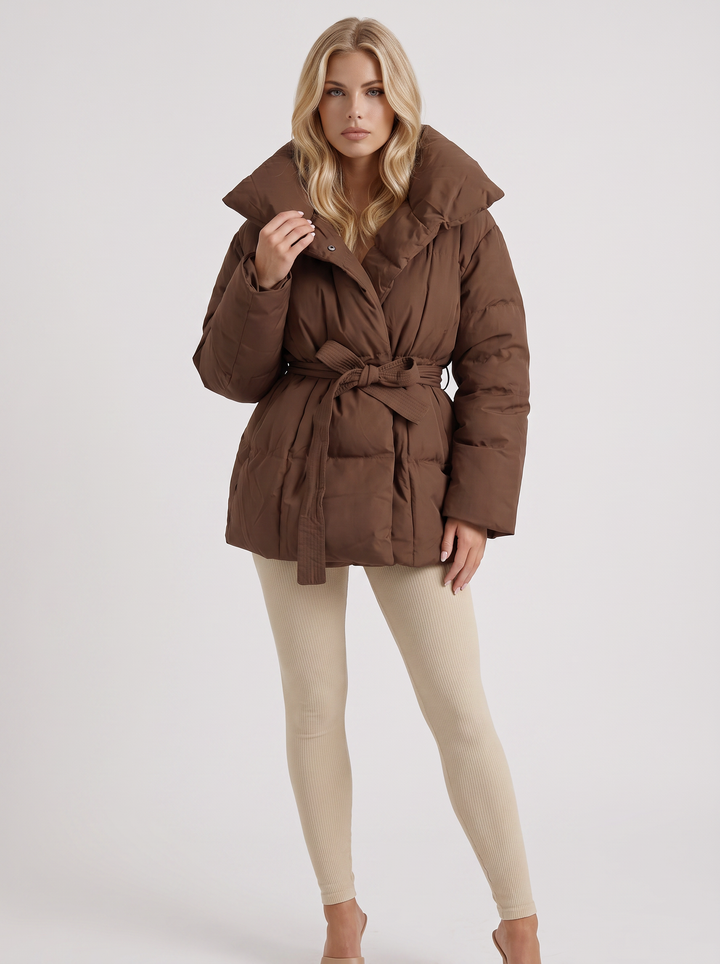 Clementine Belted Jacket - Brown