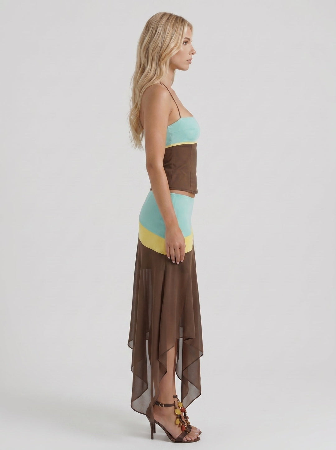 Cleo Skirt Set - Mocha &amp; Mint