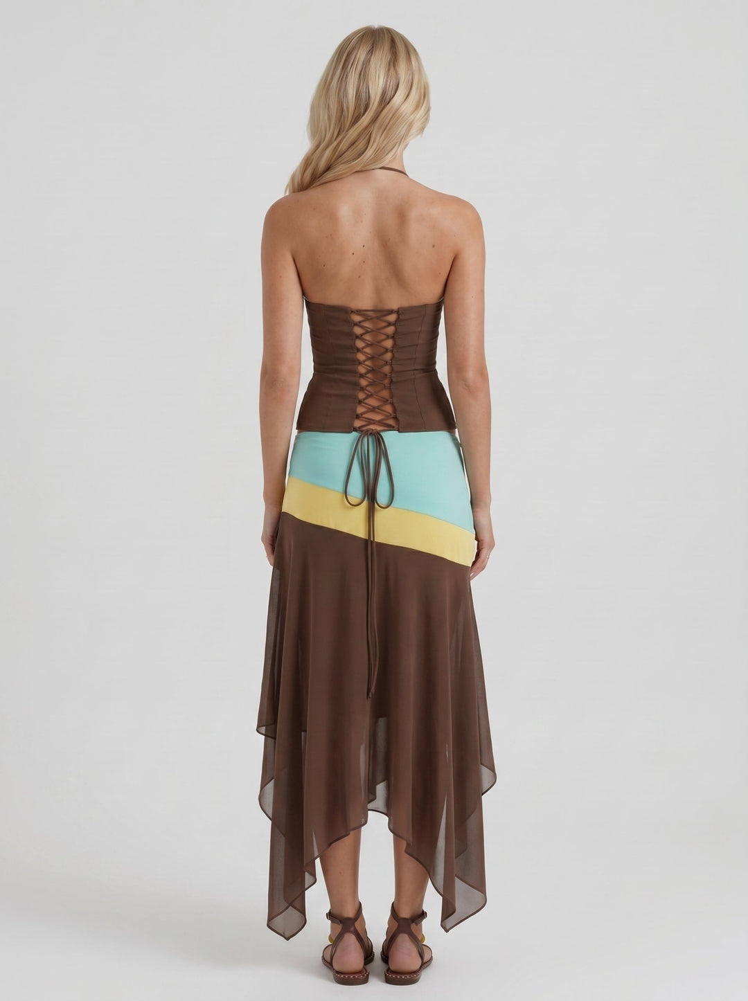 Cleo Skirt Set - Mocha &amp; Mint
