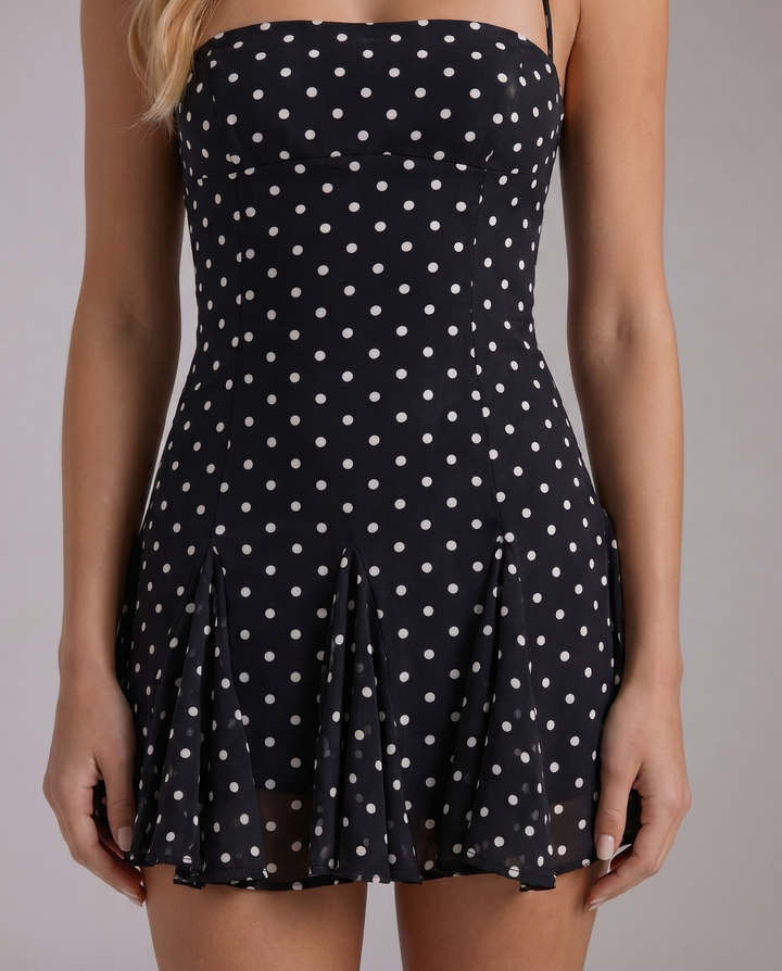 Coco Polka Dot Mini Dress - Black &amp; White