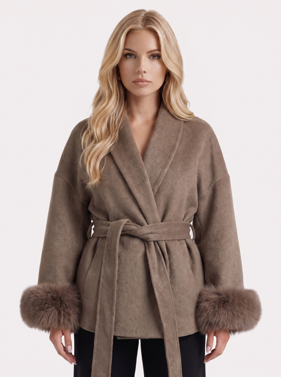 Cordelia Wrap Jacket - Brown