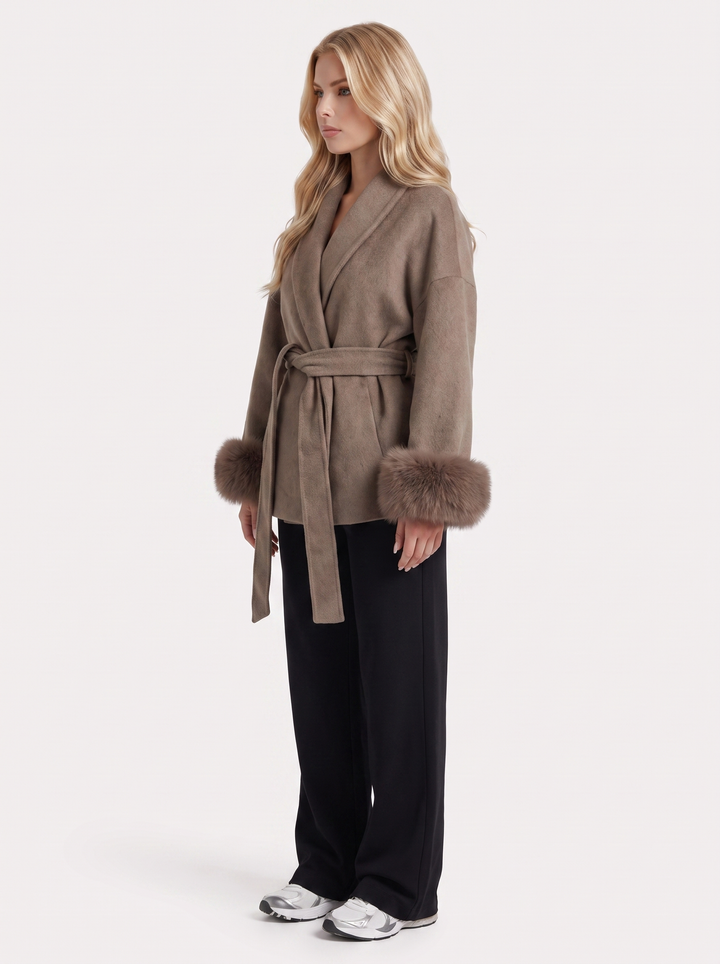 Cordelia Wrap Jacket - Brown