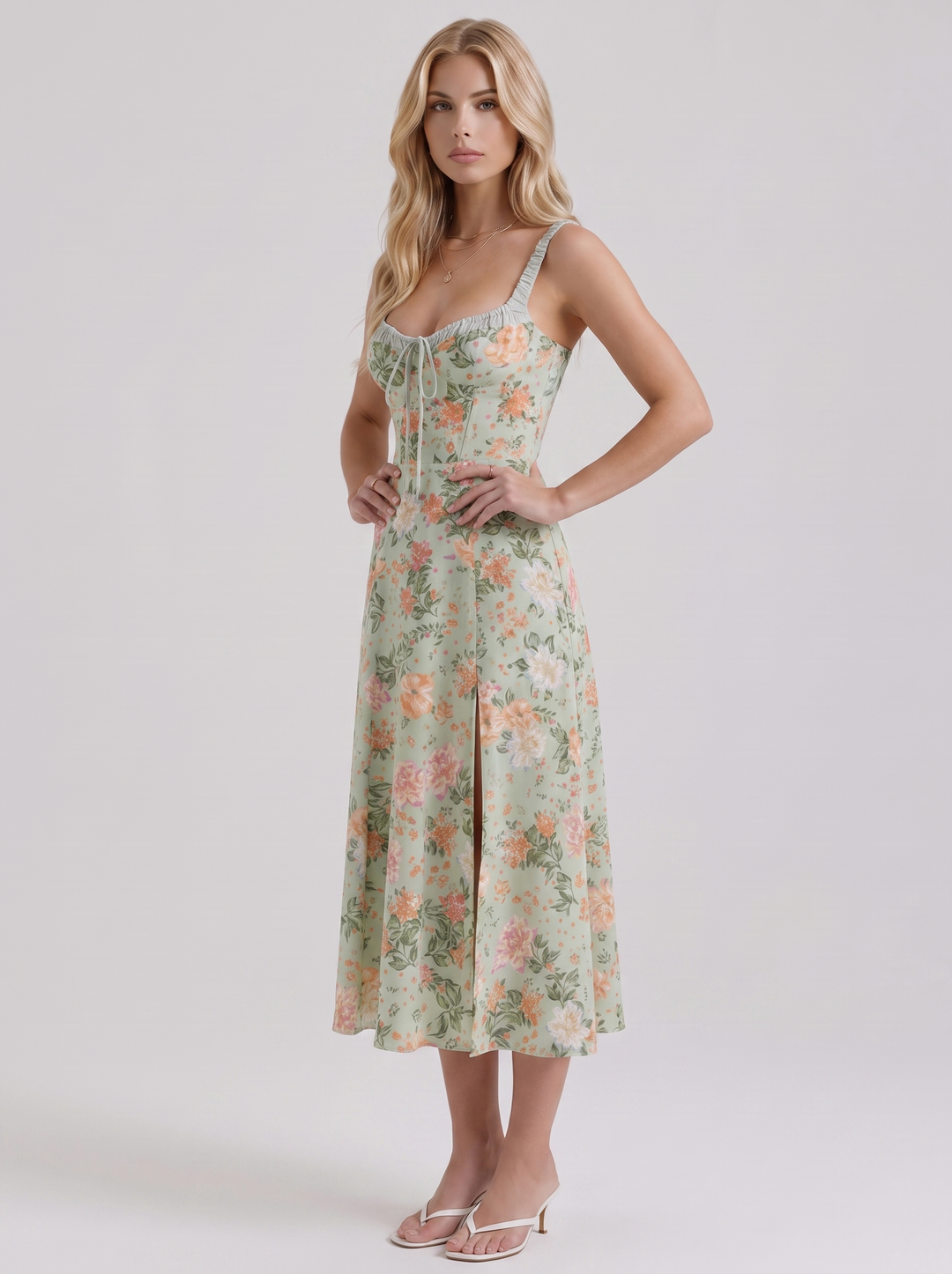 Cosette Floral Midi Dress - Green