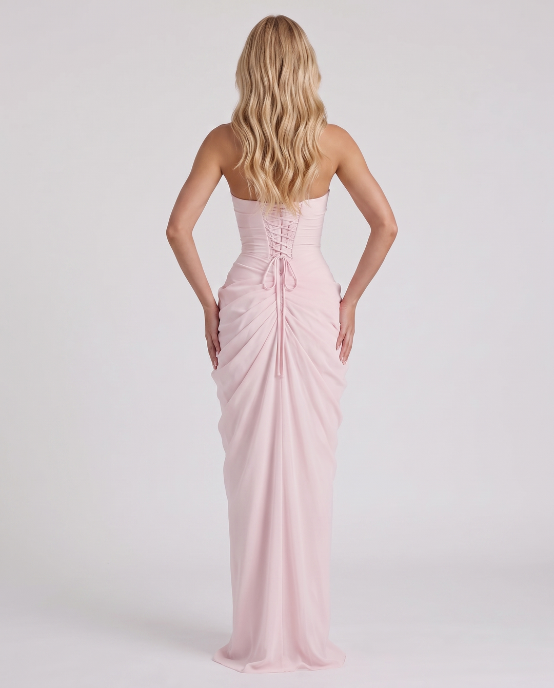 Cyrana Ruched Maxi Dress - Pink