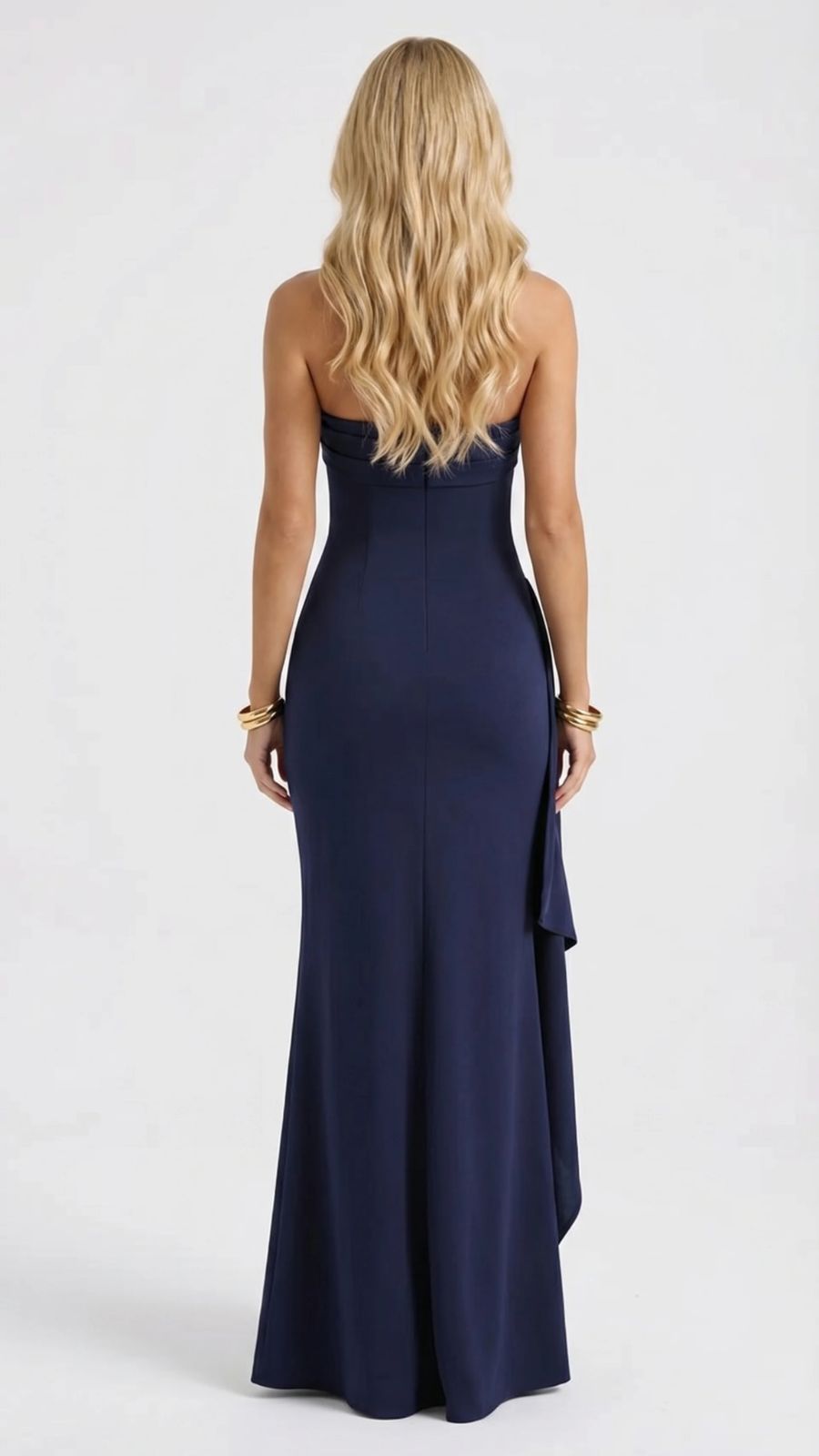 Diana Ruched Maxi Dress - Navy