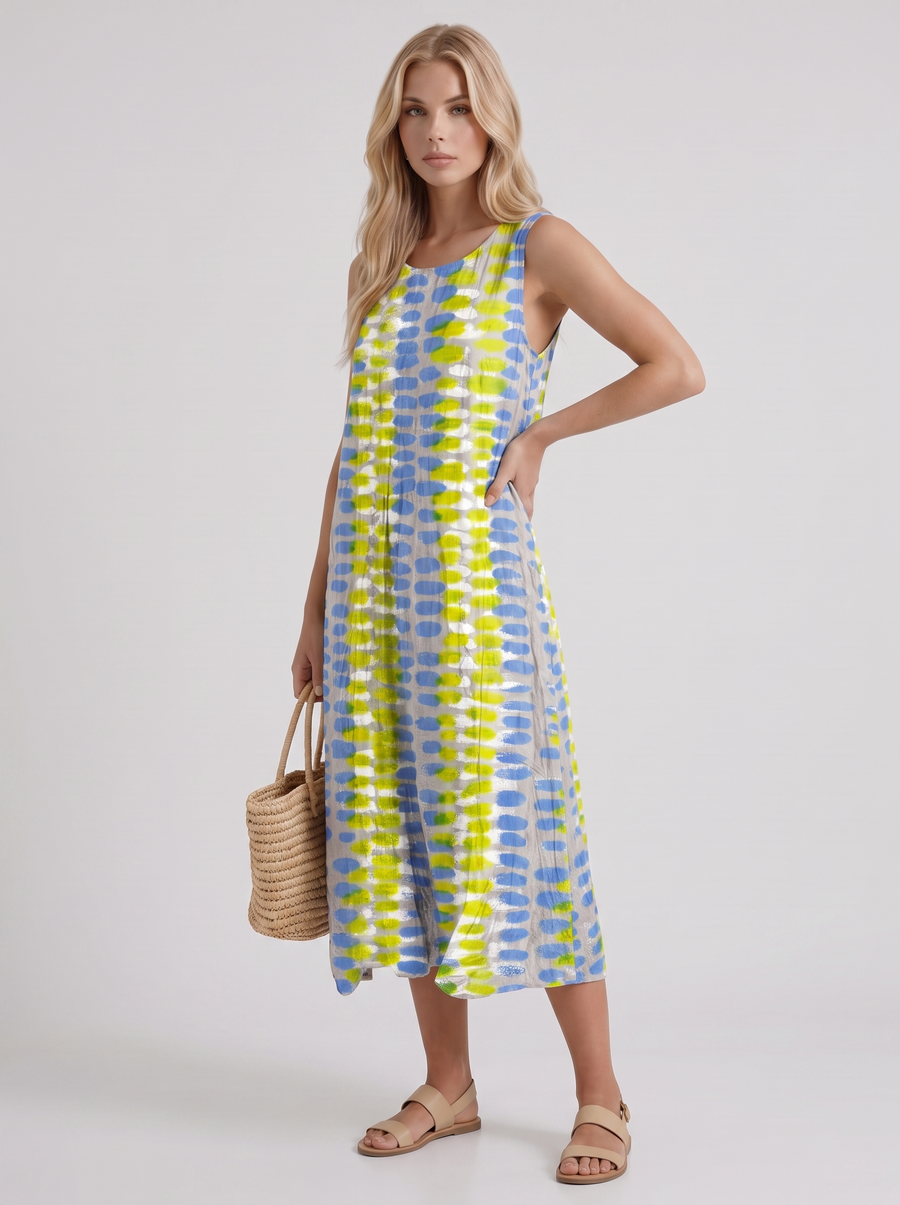 Elara Printed Midi Dress - Multicolor