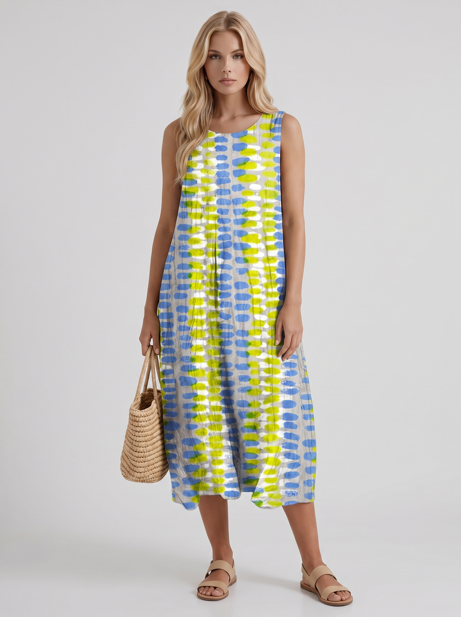 Elara Printed Midi Dress - Multicolor