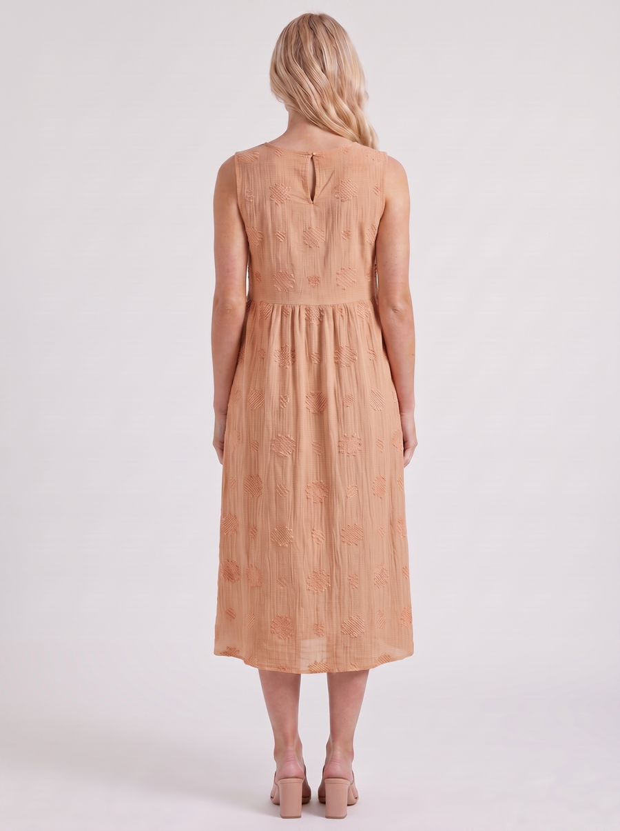 Elin Embroidered Midi Dress - Orange