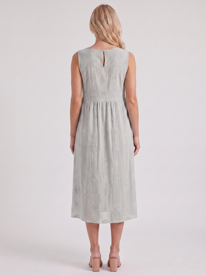 Elin Embroidered Midi Dress - White