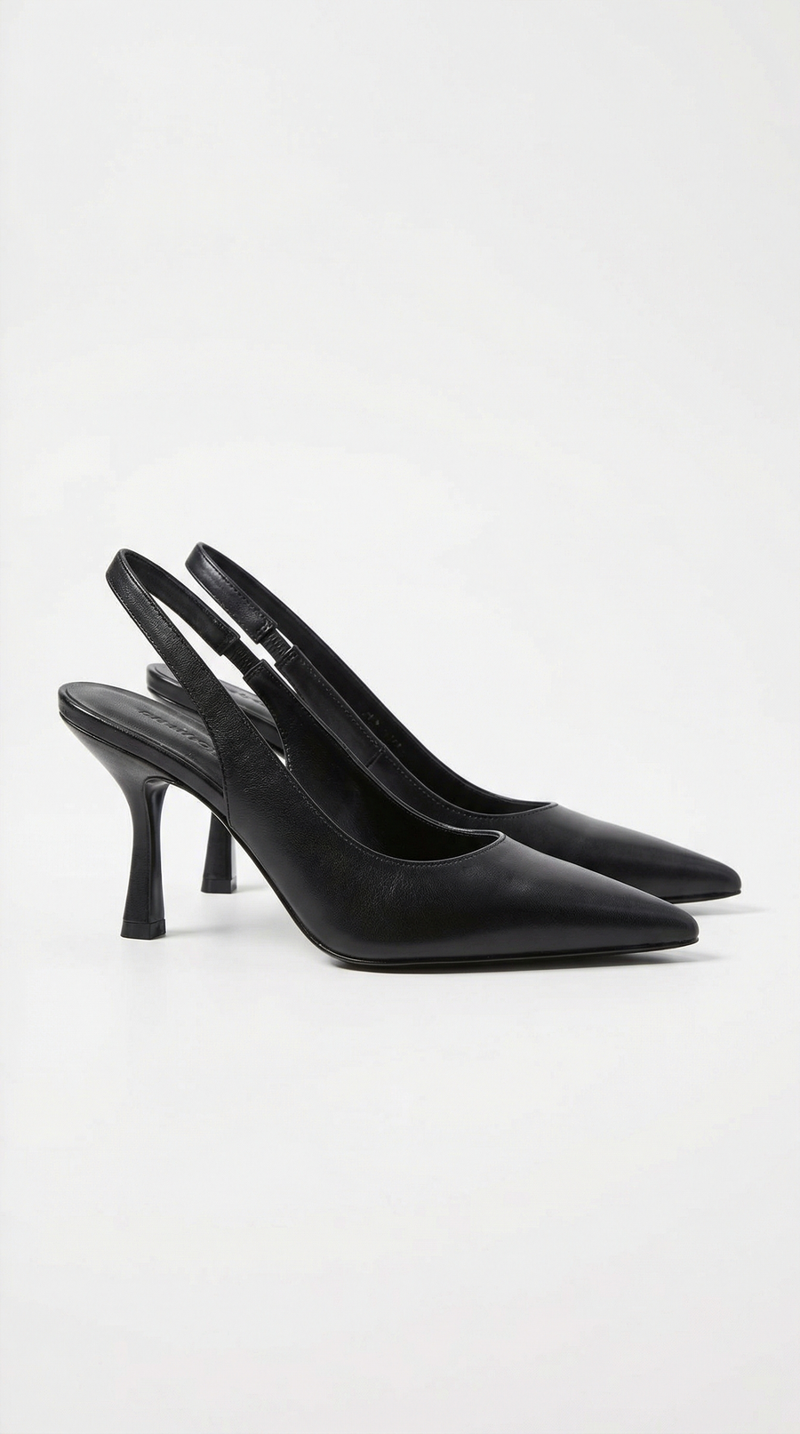 Elizabeth Pointed Toe Slingback Heel Sandals - Black