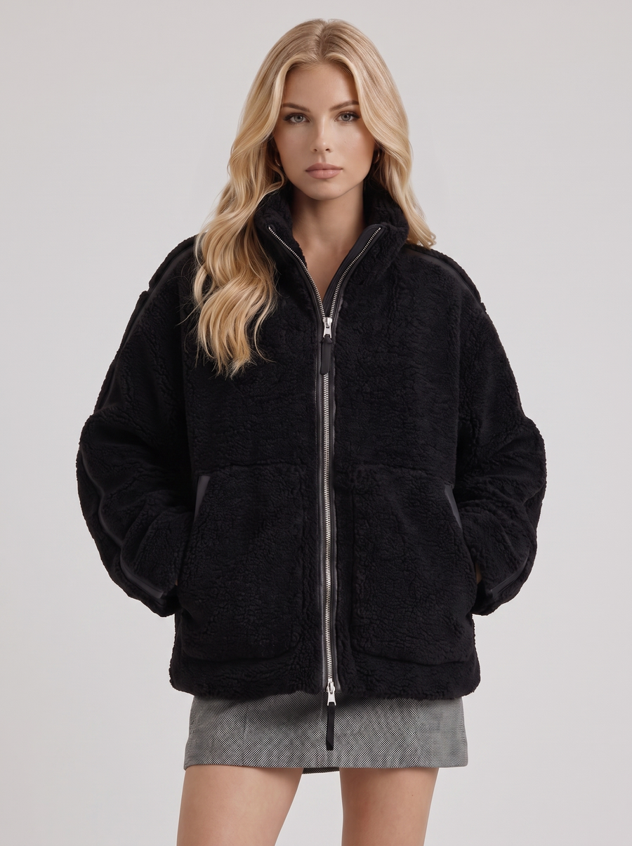 Emmeline Teddy Jacket - Black