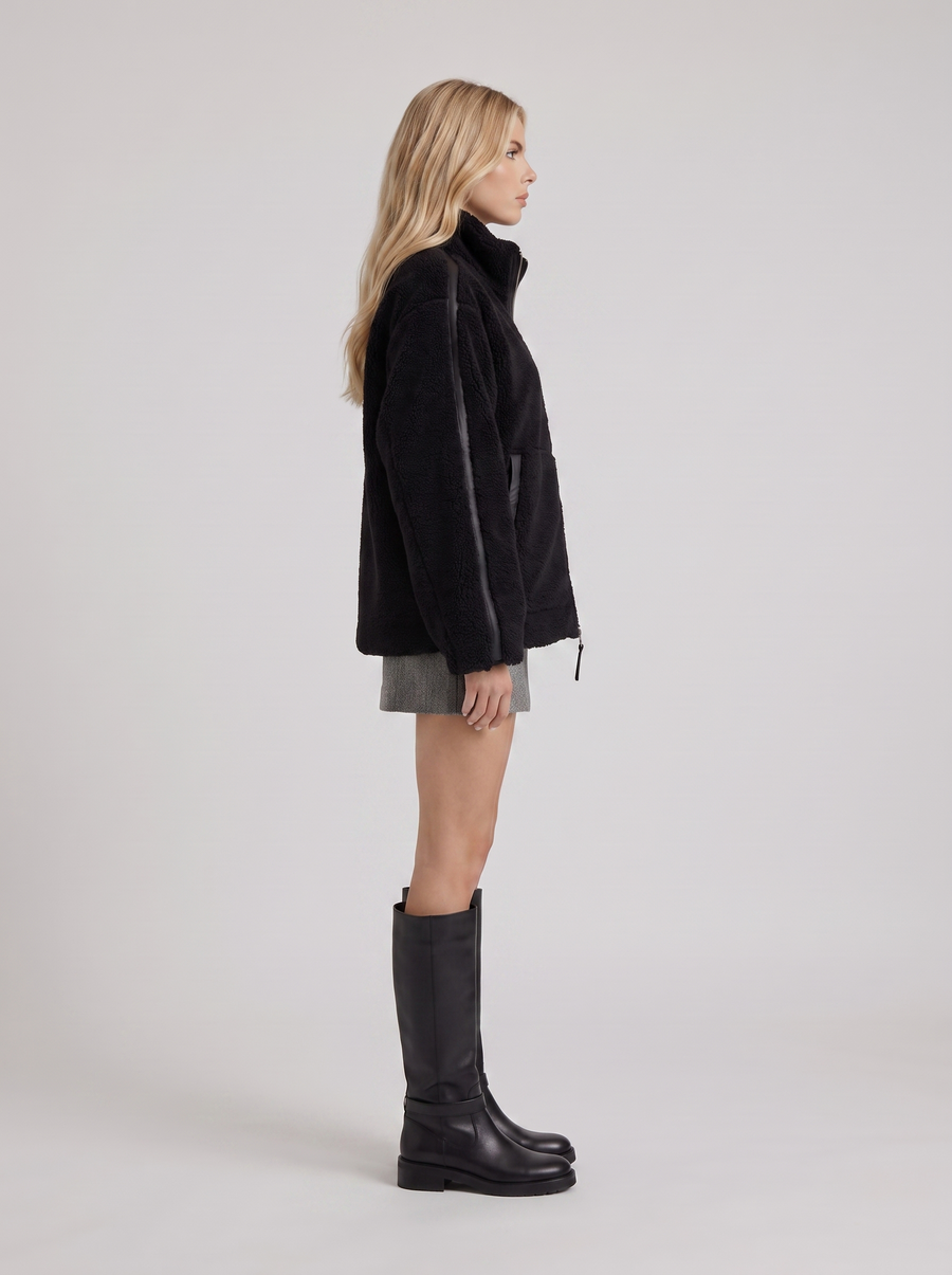 Emmeline Teddy Jacket - Black