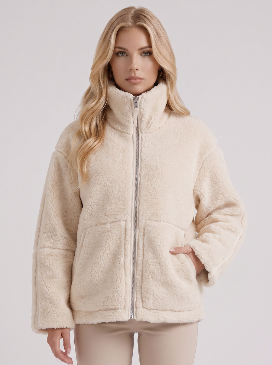 Emmeline Teddy Jacket - White