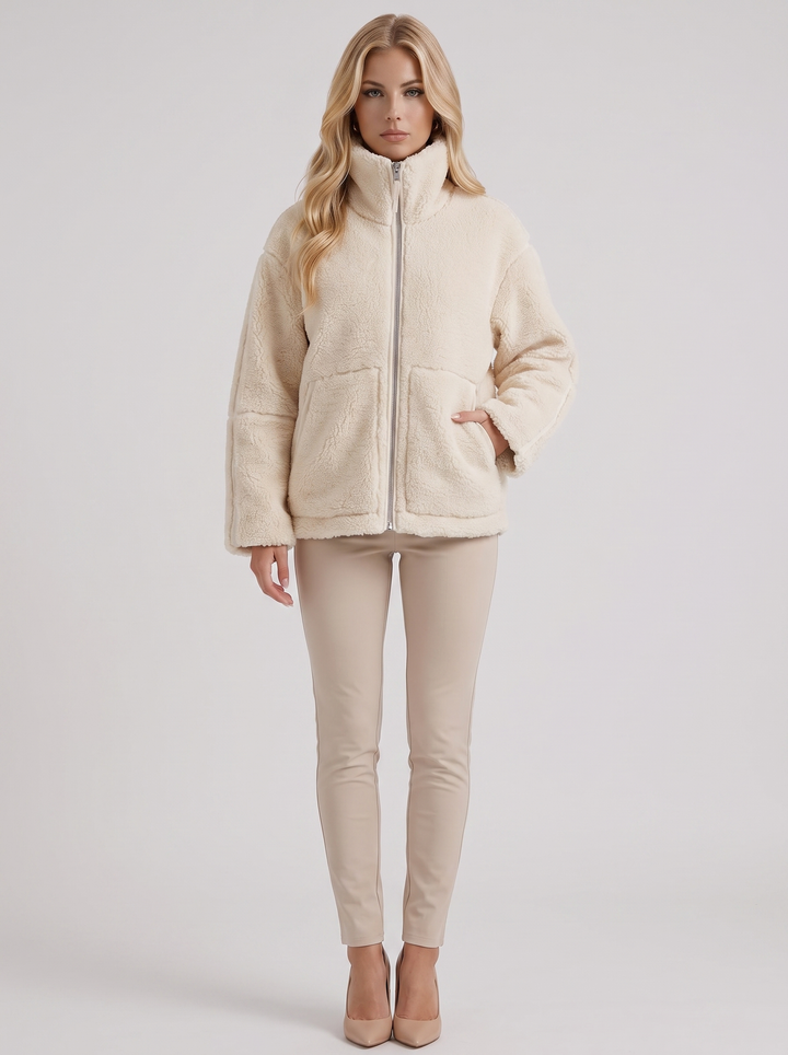 Emmeline Teddy Jacket - White