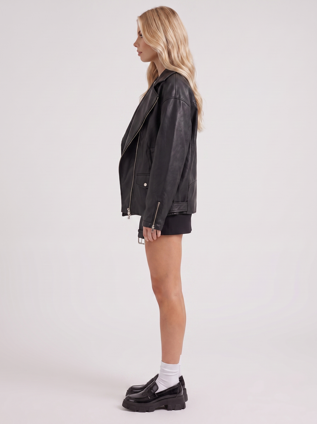 Evangeline Biker Jacket - Black