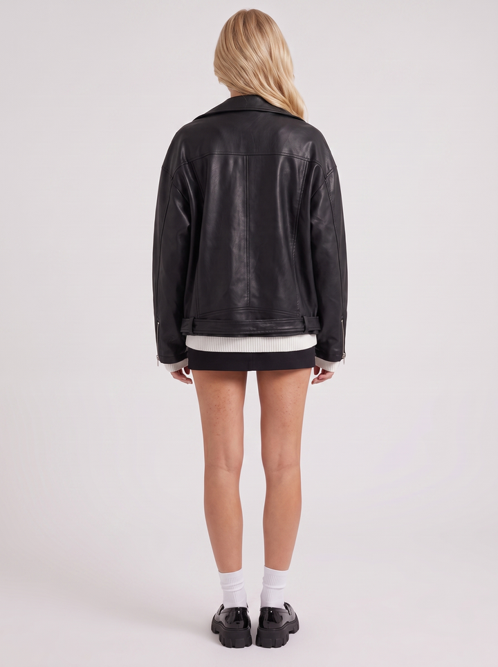 Evangeline Biker Jacket - Black