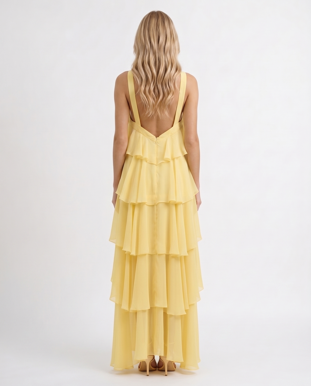 Felicia Tiered Maxi Dress - Yellow
