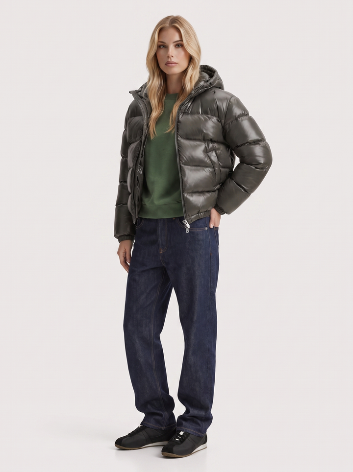 Felicity Hooded Puffer - Army Green