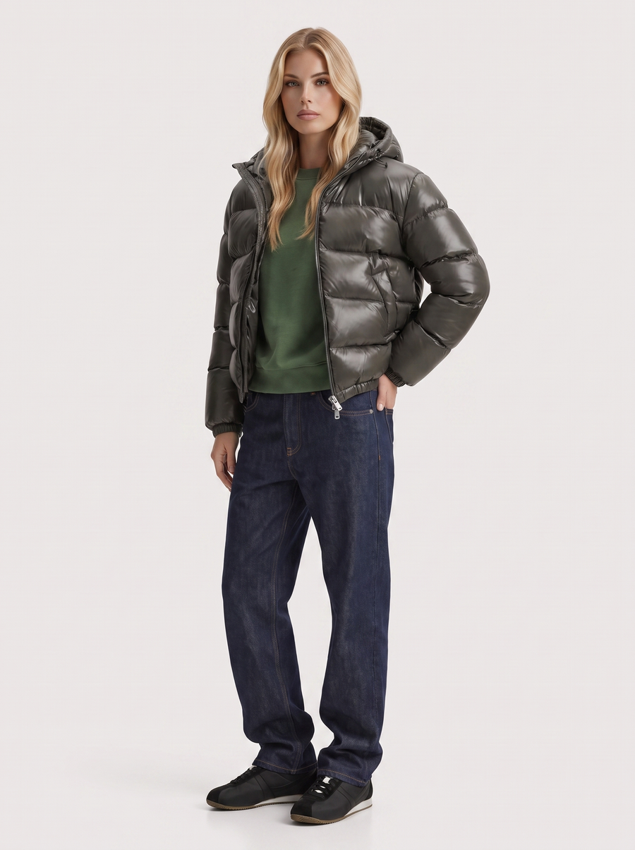 Felicity Hooded Puffer - Army Green