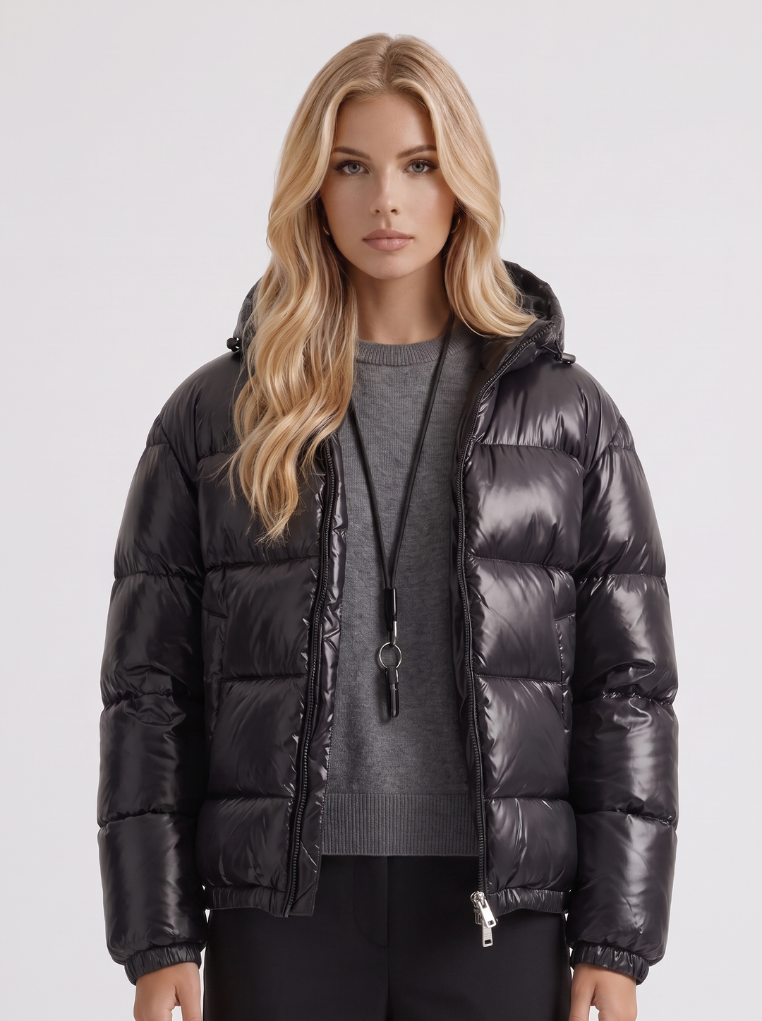 Felicity Hooded Puffer - Black