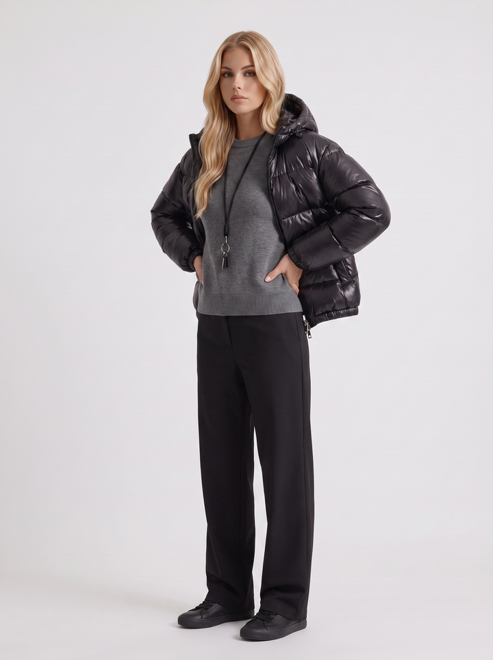 Felicity Hooded Puffer - Black