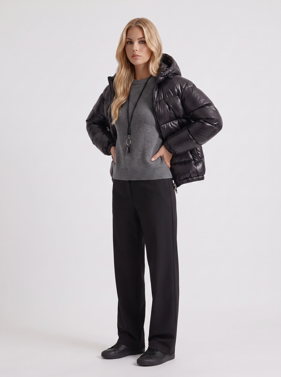 Felicity Hooded Puffer - Black