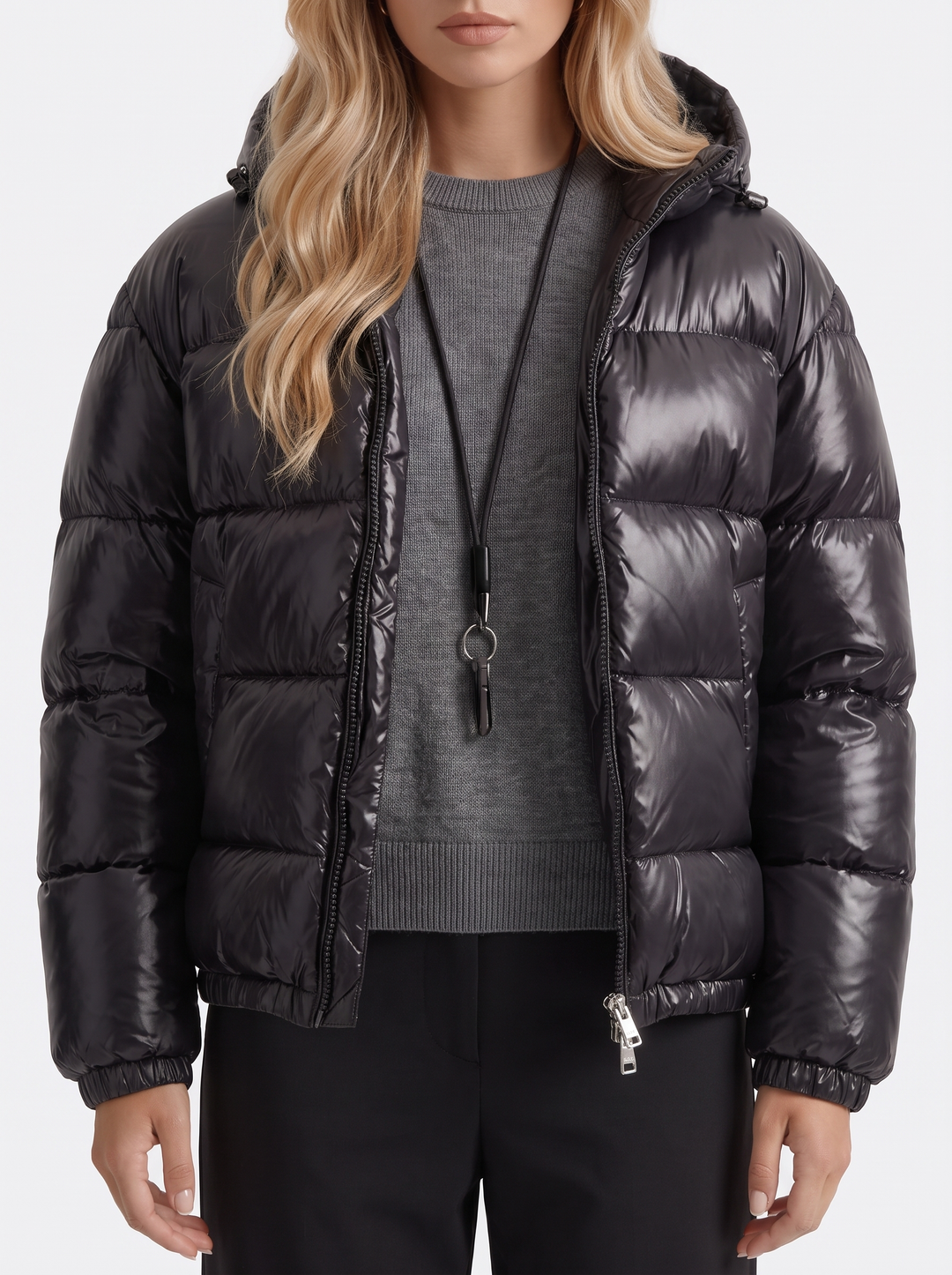 Felicity Hooded Puffer - Black